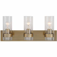 Uttermost 22870 Cardiff Modern Antique Brass 3-Light Bathroom Light Sconce