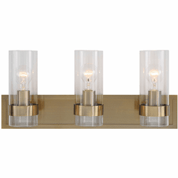 Uttermost 22870 Cardiff Modern Antique Brass 3-Light Bathroom Light Sconce