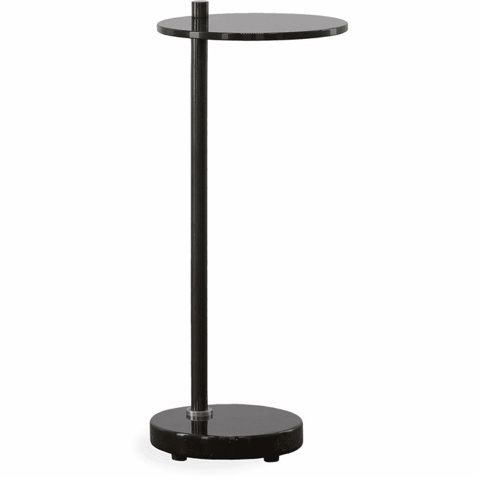 Uttermost 22890 Steward Contemporary Solid Black Marble Round Drink Table UTT22890