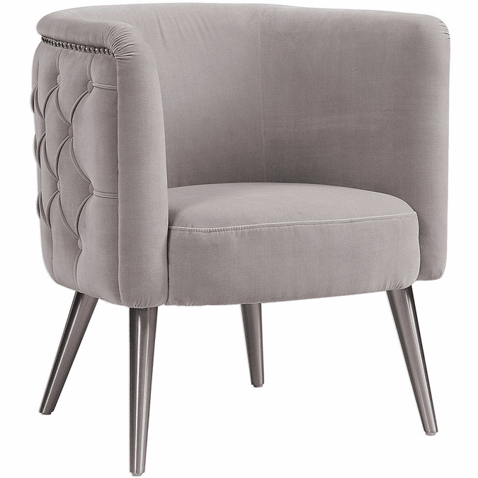 Uttermost 23508 Haider Brushed Nickel Tufted Accent Chair UTT23508