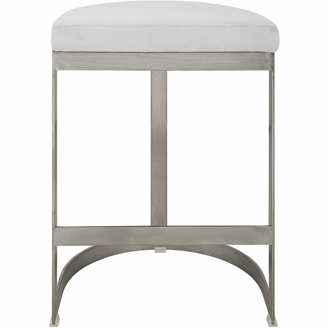 Uttermost 23687 Ivanna Contemporary Silver Stool