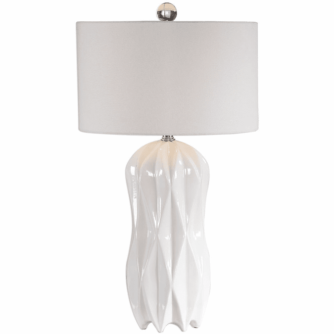 Uttermost 26204 Malena Glossy White Glaze Table Light
