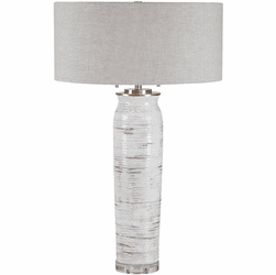 Uttermost 28275 Lenta Off-white With Rust And Brushed Nickel Side Table Lamp