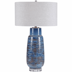 Uttermost 28276 Magellan Aged Indigo Blue With Dark Rust Bronze And Brushed Nickel Table Lamp