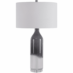 Uttermost 28290 Natasha Light Gray And Frosted White Ombre with Crystal and Brushed Nickel Table Light