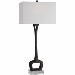 Uttermost 28297 Darbie Aged Black With Crystal Lighting Table Lamp
