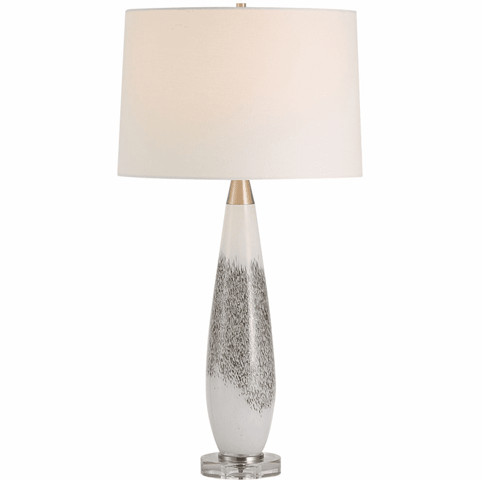 Uttermost 30263 Quinn Contemporary Mottled Gray / Metallic Silver Table Lamp Lighting
