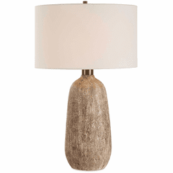 Uttermost 30552 Napier Modern Textured Brown Ceramic Table Top Lamp