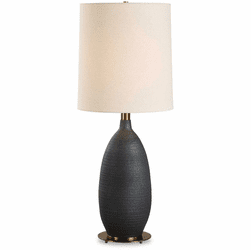 Uttermost 30554-1 Bower Contemporary Matte Black Glaze Table Lighting
