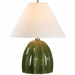 Uttermost 30558 Renna Modern Moss Green Glaze Side Table Lamp