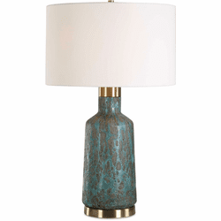Uttermost 30559 Dauphine Modern Deep Teal Crackle Lighting Table Lamp