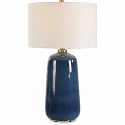 Uttermost 30566 Brae Contemporary Deep Blue Glaze Lighting Table Lamp