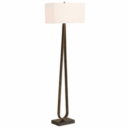 Uttermost 30591 Galloway Contemporary Dark Bronze Iron with Black Marble Foot Floor Lamp