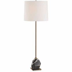 Uttermost 30599-1 Rowland Contemporary Faceted Black and White Panda Marble Buffet Table Lamp Lighting