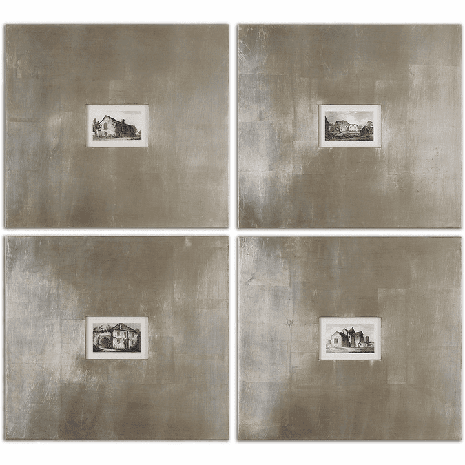 Uttermost 41295 Historical Buildings Modern Silver Leaf Wall Decor UTT41295