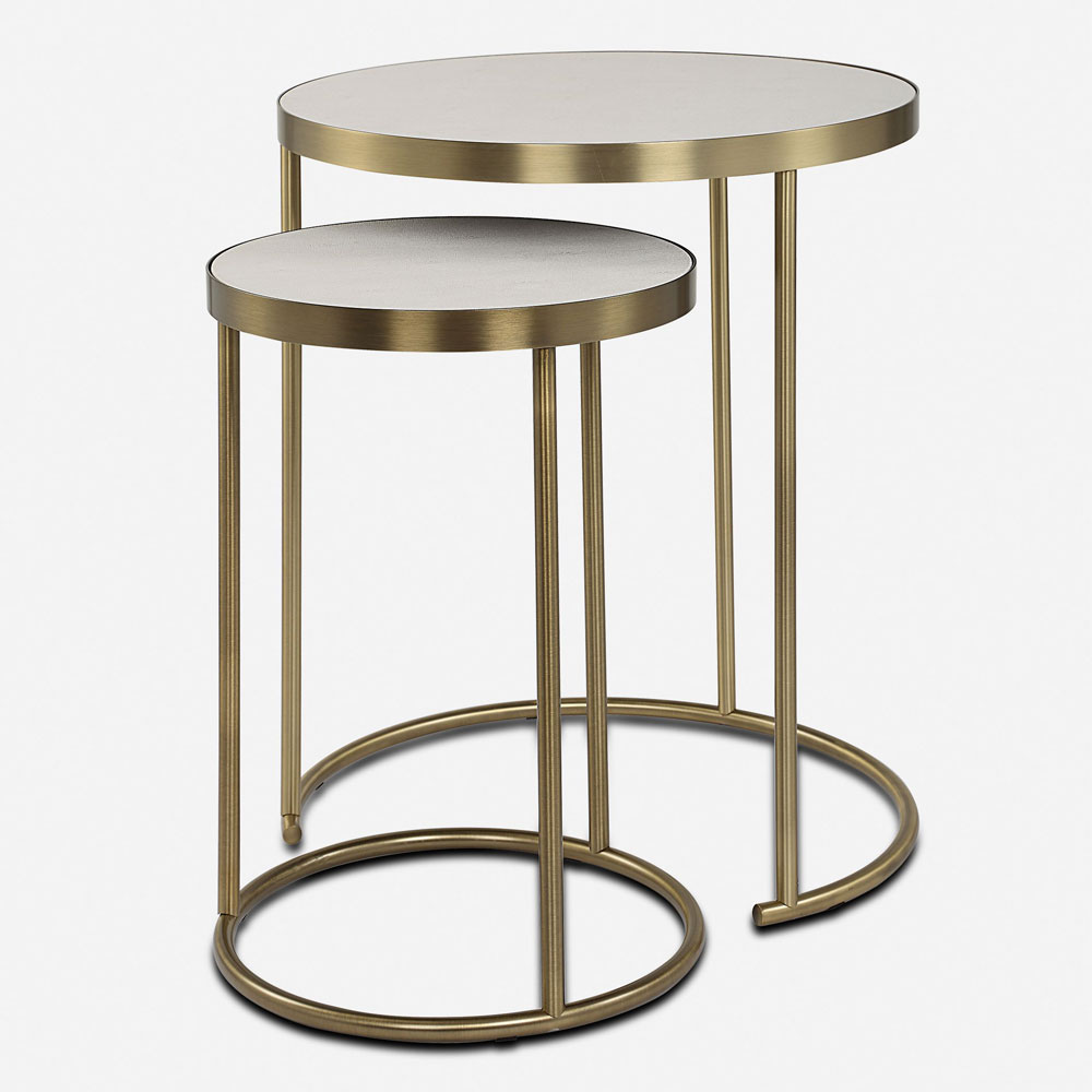 Uttermost 50007 Aragon Modern Brass Plated Nesting Tables (set of 2 ...
