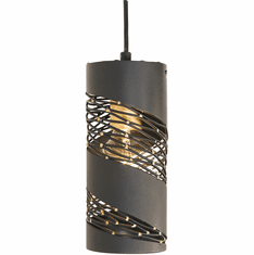 Varaluz 240M01MBFG Flow Contemporary Matte Black / French Gold Mini Hanging Light