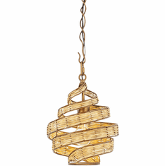 Varaluz 240P01BTR Flow Modern Baguette / Natural Rattan Mini Hanging Light Fixture