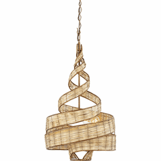 Varaluz 240P03BTR Flow Contemporary Baguette / Natural Rattan 18" Pendant Lamp