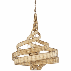 Varaluz 240P06BTR Flow Contemporary Baguette / Natural Rattan 26" Hanging Pendant Light