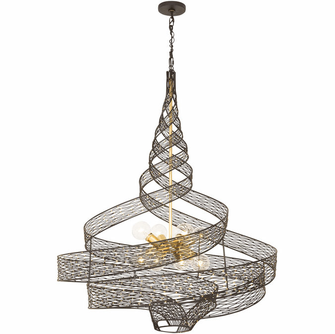 Varaluz 240P08MBFG Flow Modern Matte Black / French Gold 36" Pendant Lamp