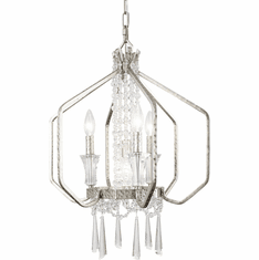 Varaluz 270P04TR Barcelona Transcend Silver 18" Hanging Lamp