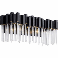 Varaluz 309B02MBFG Matrix Contemporary Matte Black / French Gold Bathroom Wall Light Fixture