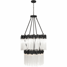 Varaluz 309C14MBFG Matrix Modern Matte Black / French Gold Ceiling Pendant Light