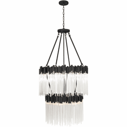 Varaluz 309C14MBFG Matrix Modern Matte Black / French Gold Ceiling Pendant Light