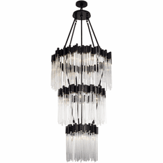 Varaluz 309C19MBFG Matrix Modern Matte Black / French Gold Pendant Light