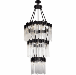 Varaluz 309C19MBFG Matrix Modern Matte Black / French Gold Pendant Light