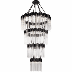 Varaluz 309C30MBFG Matrix Contemporary Matte Black / French Gold Pendant Lamp