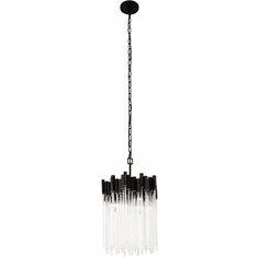 Varaluz 309P03MBFG Matrix Modern Matte Black / French Gold 14" Hanging Pendant Light