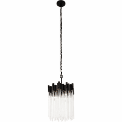 Varaluz 309P03MBFG Matrix Modern Matte Black / French Gold 14" Hanging Pendant Light