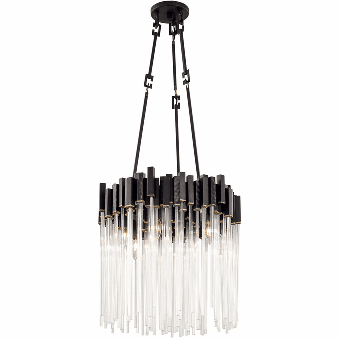 Varaluz 309P06MBFG Matrix Contemporary Matte Black / French Gold 18.5" Pendant Light