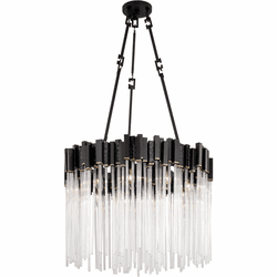 Varaluz 309P09MBFG Matrix Modern Matte Black / French Gold 25" Drop Ceiling Lighting