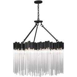 Varaluz 309P10MBFG Matrix Contemporary Matte Black / French Gold 30" Hanging Pendant Lighting