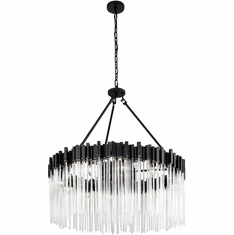 Varaluz 309P12MBFG Matrix Modern Matte Black / French Gold 40" Pendant Hanging Light
