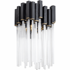 Varaluz 309W01MBFG Matrix Contemporary Matte Black / French Gold Wall Light Fixture