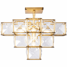 Varaluz 329S05CG Cubic Calypso Gold Flush Mount Ceiling Light Fixture