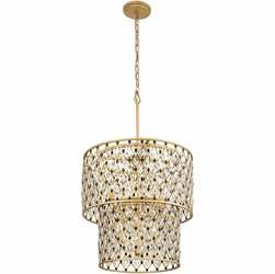 Varaluz 345C07FGMB Windsor Contemporary French Gold / Matte Black Pendant Light Fixture