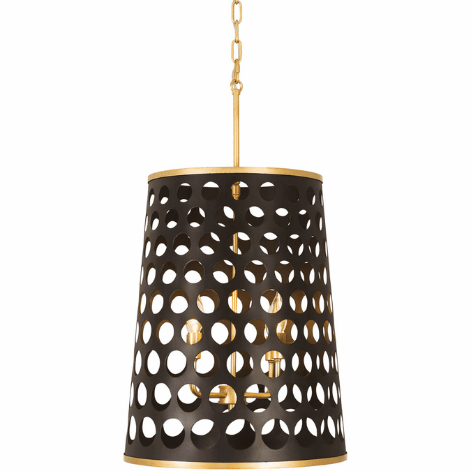 Varaluz 346F04MBFG Bailey Modern Matte Black / French Gold Hanging