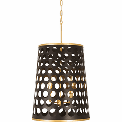 Varaluz 346F04MBFG Bailey Modern Matte Black / French Gold Hanging Light Fixture