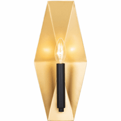 Varaluz 361W01MBFG Malone Contemporary Matte Black and French Gold Wall Light Sconce