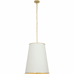 Varaluz 364F09MWFG Coco Contemporary Matte White / French Gold Ceiling Light Pendant