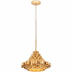 Varaluz 369P04AGCB Totally Tubular Contemporary Antique Gold / Carbon Black 19" Lighting Pendant