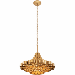 Varaluz 369P06AGCB Totally Tubular Modern Antique Gold / Carbon Black 27" Hanging Pendant Lighting