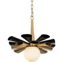 Varaluz 372P01MMBFG Daphne Contemporary Matte Black / French Gold 18.5" Pendant Light