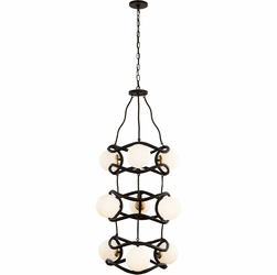 Varaluz 374F09CBFG Black Betty Contemporary Carbon / French Gold Entryway Light Fixture