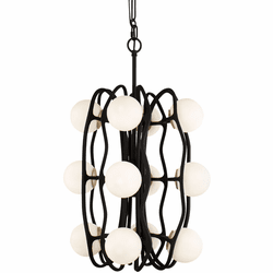 Varaluz 374P12CBFG Black Betty Contemporary Carbon / French Gold LED Ceiling Light Pendant
